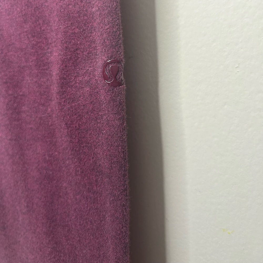Lululemon Wunder Under Pant Cotton Roll Down Heathered Bordeaux Drama Red size 4 - Picture 8 of 10